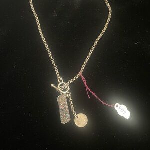 Amy Louise Brand New Gem Stone / Coin Pendant Necklace with Multicolor Accents